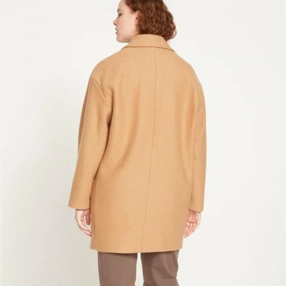 UNIVERSAL STANDARD Blair Double Breasted Wool Coat Tan Camel Sz 8 NWT $259 - Picture 3 of 5